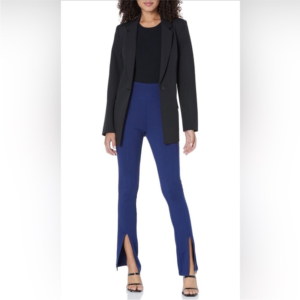 The Drop Uma Navy Blue High Rise Front Slit Flare Pants Plus Size 5X NEW‎